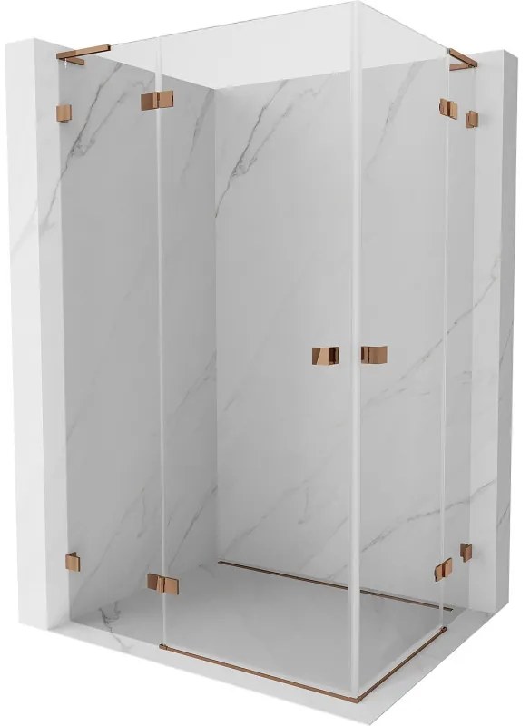 Mexen Lunar L Duo kabina prysznicowa uchylna 120 x 80 cm, transparent, różowe złoto - 834L-120L-080P-60-00