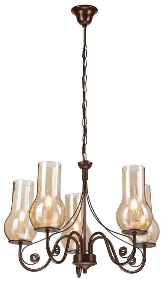 Brilagi - LED Żyrandol na łańcuchu COTTAGE 5xE14/40W/230V brązowy