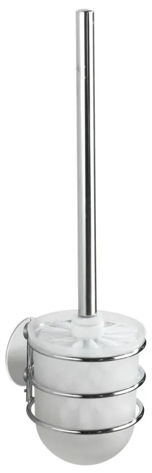 WENKO 18768100 - zestaw WC TURBO-LOC OKRĄGŁY STALOWY 10x37,5 cm połysk. chrom/biały