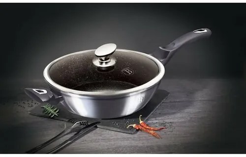 Berlinger Haus Głęboka patelnia z pokrywą Carbon PRO Line, 32 cm