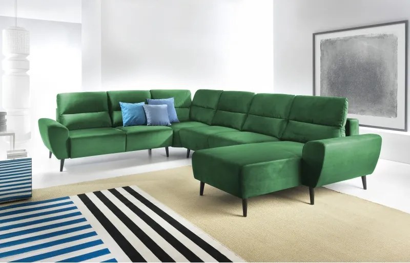 Narożnik BOSCO XL zestaw z elektryczną funkcją regulacji tkanina Monolith 37 Zielony WERSAL