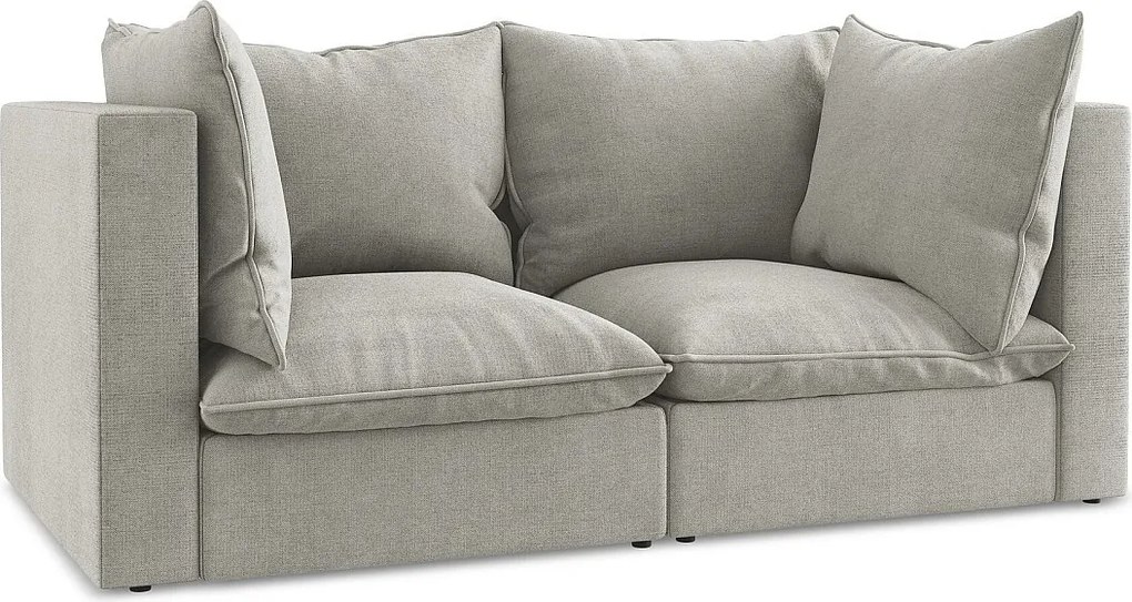 2-osobowa kanapa modułowa - z tkaniny strukturalnej - jasny szary - MANAO