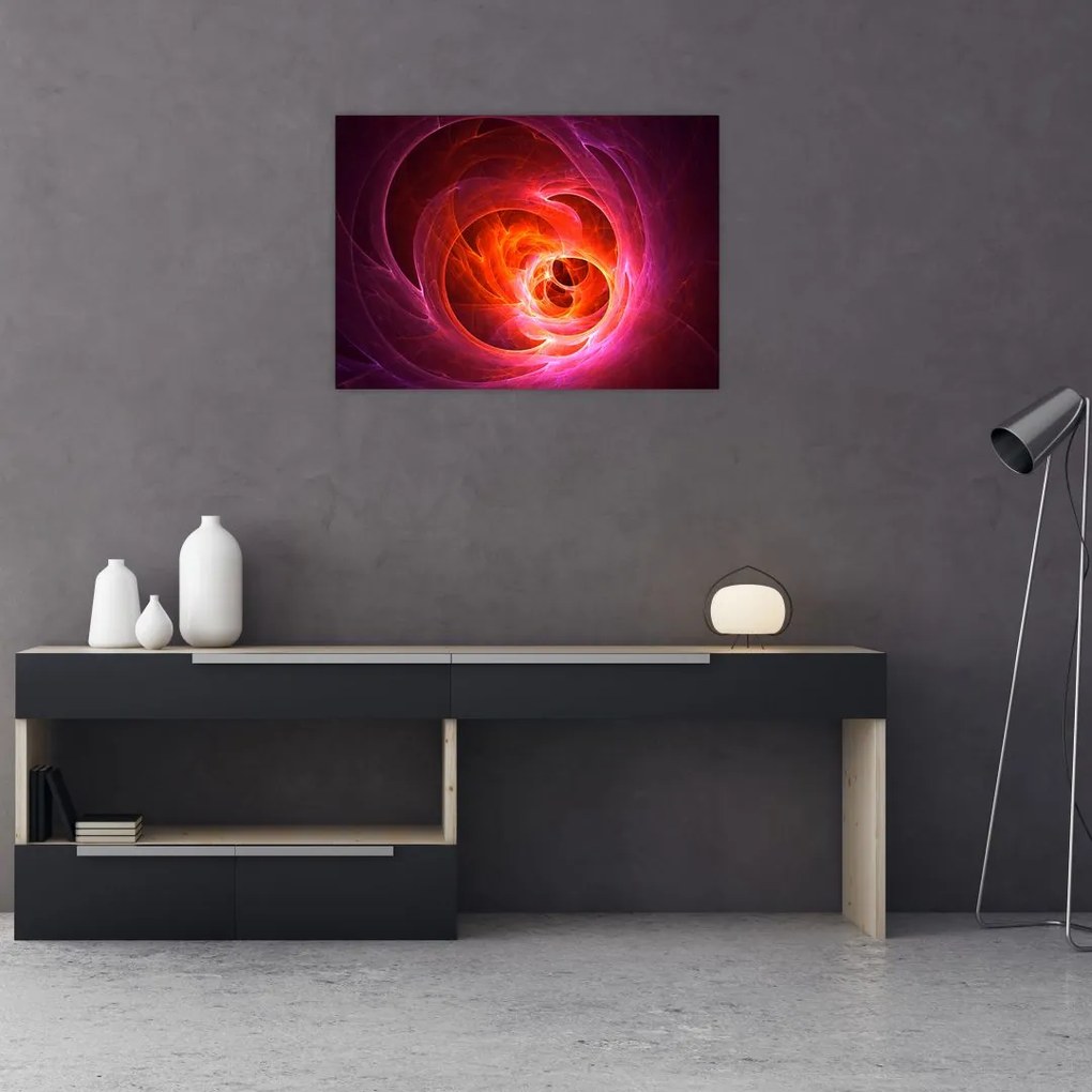 Obraz na szkle - nowoczesny obraz różowej abstrakcji (70x50 cm)