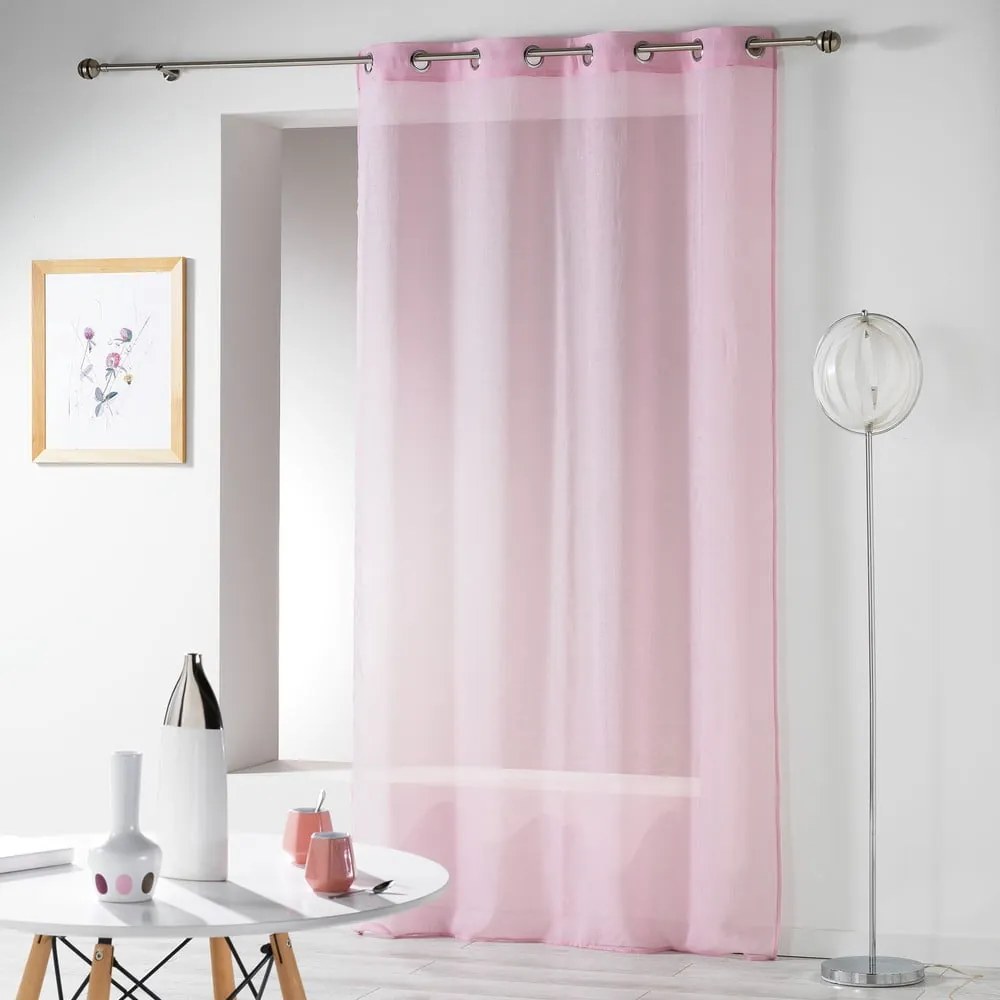 Różowa firanka 140x240 cm Telma – douceur d'intérieur
