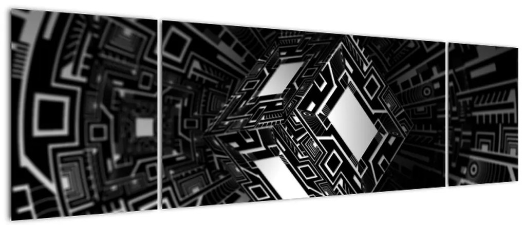 Obraz abstrakcyjnego sześcianu (170x50 cm)