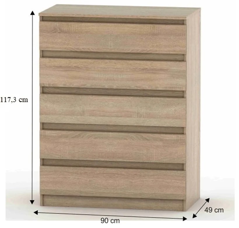 Komoda HANY NEW 005, dąb sonoma