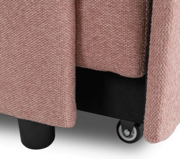 Fotel Wypoczynkowy Rozkładany IBERIS 67 cm Różowy Tapicerowany Nowoczesny