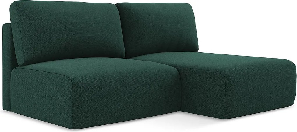 Otwarty Prawy narożnik z funkcją spania - z tkaniny strukturalnej - butelkowa zieleń - KONA