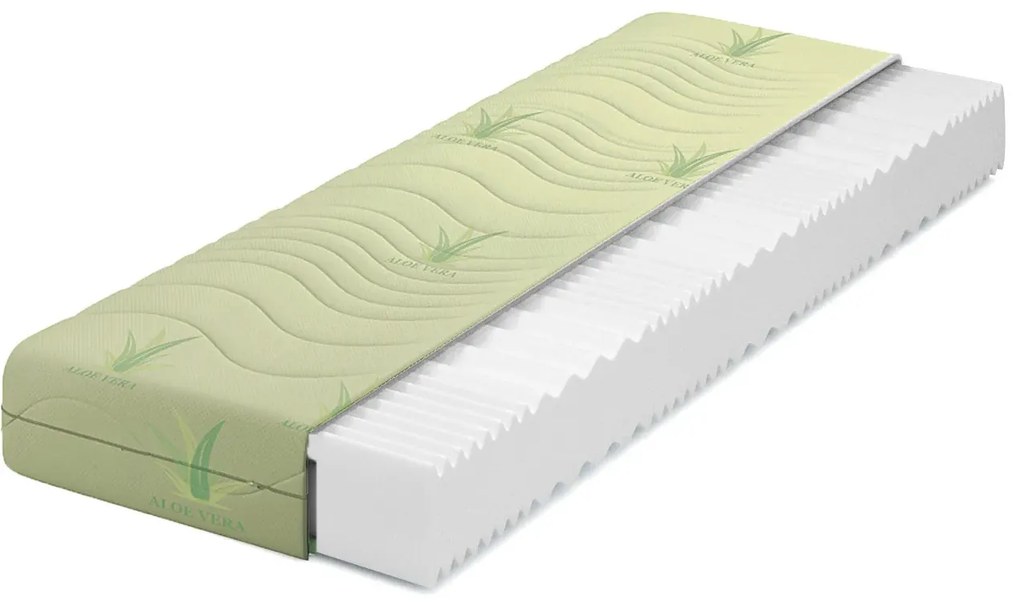 Materac piankowy z pokrowcem aloe vera 180x200 T7-D32