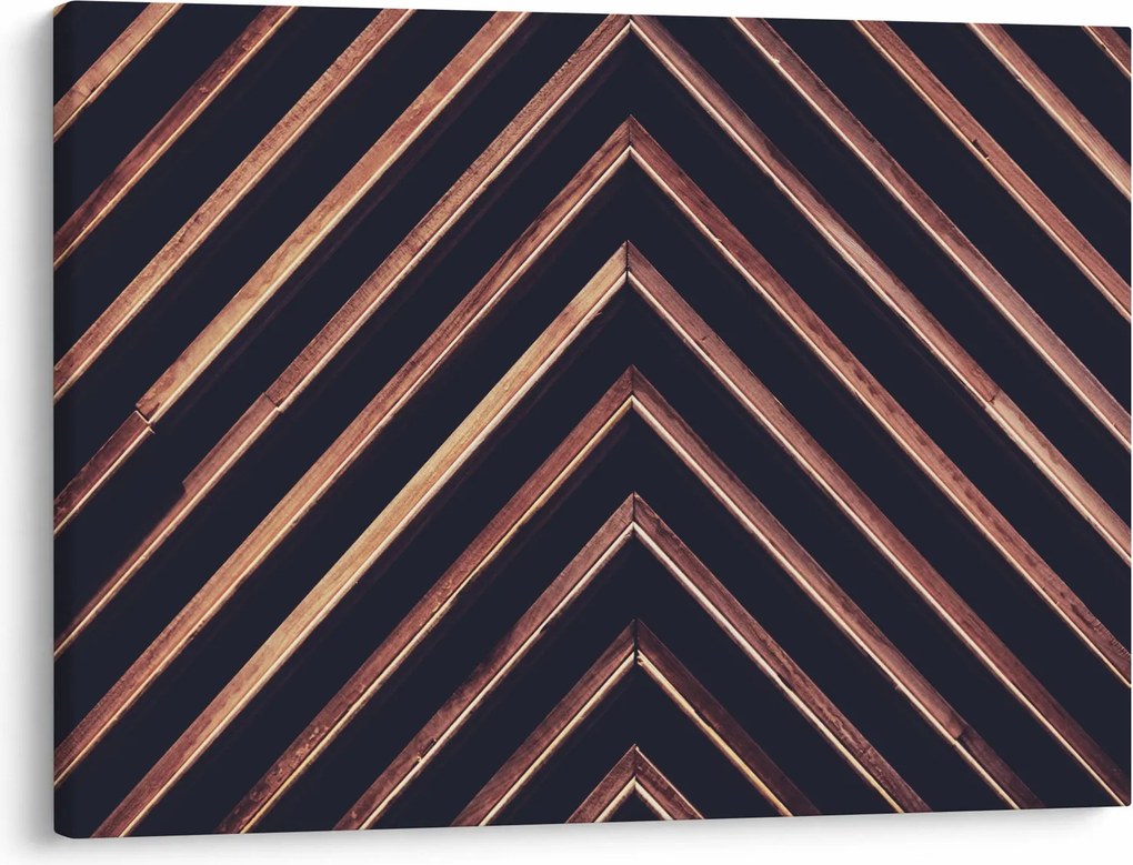 Obraz drewnianego motywu na czarnym tle (70x50 cm)