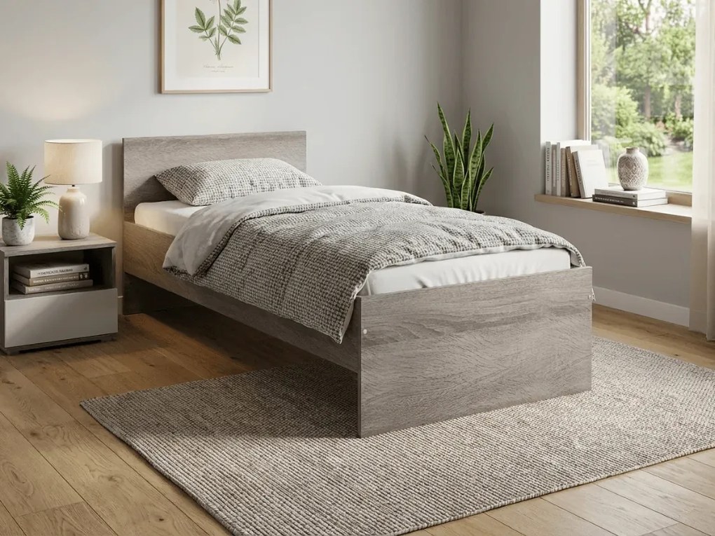 Łóżko ELISA 90 x 200 cm, dąb truflowy Stelaż: Bez stelaża, Materac: Bez materaca