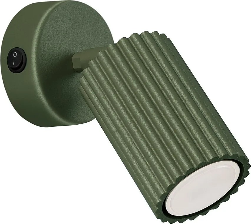 Lampa Ścienna Minimalistyczny Karbon, Aluminium - 1 Źródło - L.8 X H.16 Cm - Zielony Oliwkowy