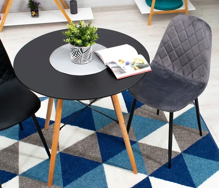 Zestaw czarnych aksamitnych krzeseł 4 szt. S6-W10