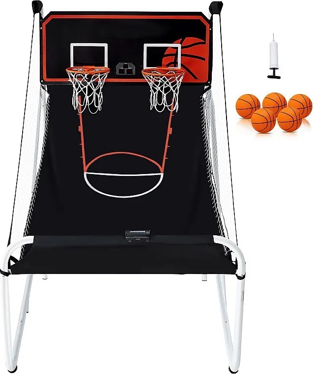 Składany Kosz do Koszykówki, SucceBuy Składana Gra w Koszykówkę do U użytku Wewnątrz z Podwójnym Rzutem dla 2 Graczy i 5 Piłek