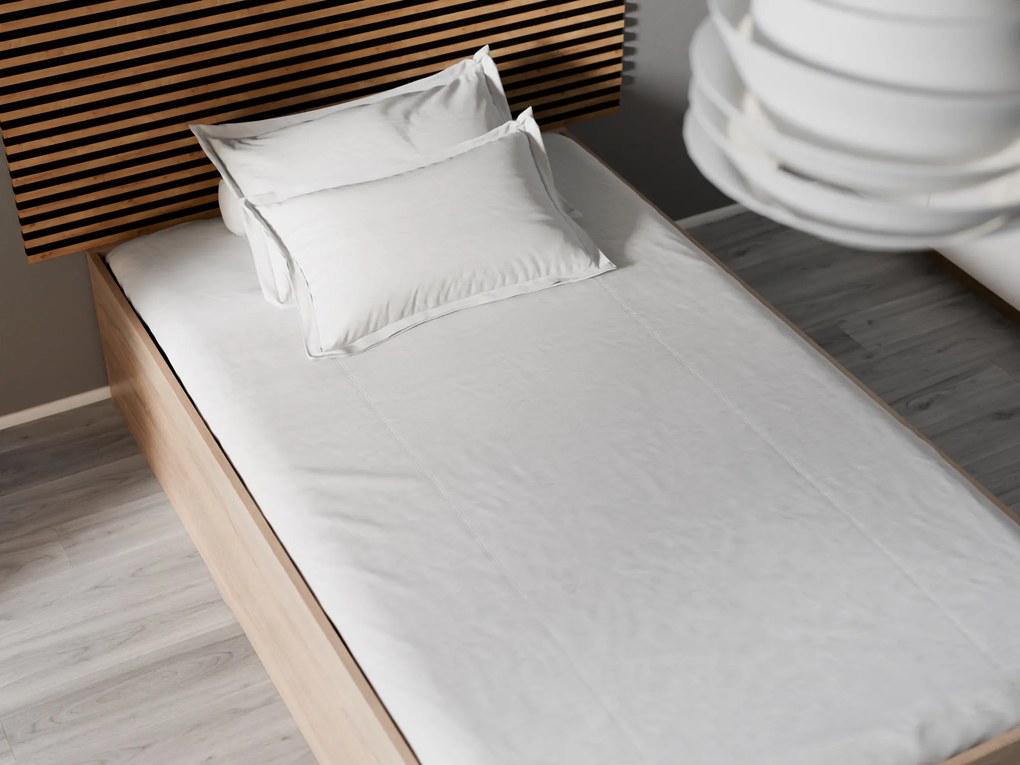 Łóżko BELLA 120 x 200 cm, dąb sonoma Stelaż: Ze stelażem listwowym rolowanym elastycznym, Materac: Bez materaca