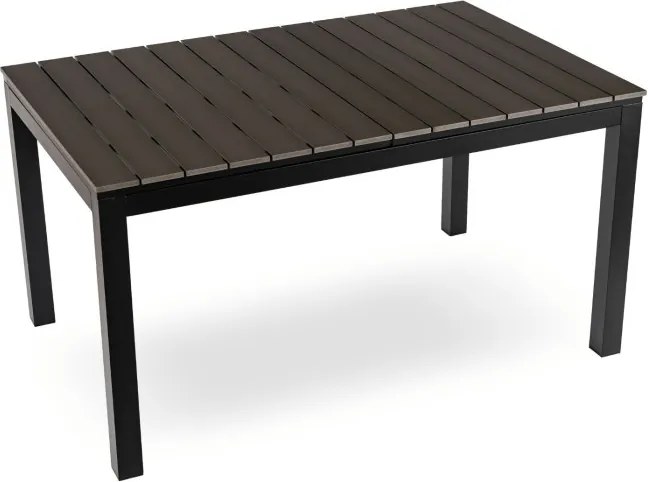 Stół Ogrodowy Prostokątny ARGOS 140-180 cm Rozkładany Ciemnoszary Dąb/Czarny