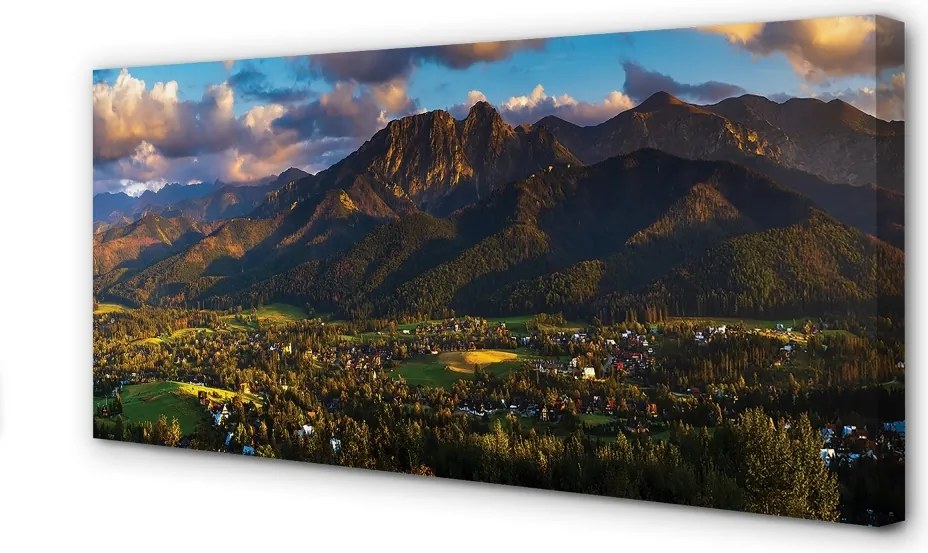 Obraz na płótnie Góry o Zachodzie Słońca