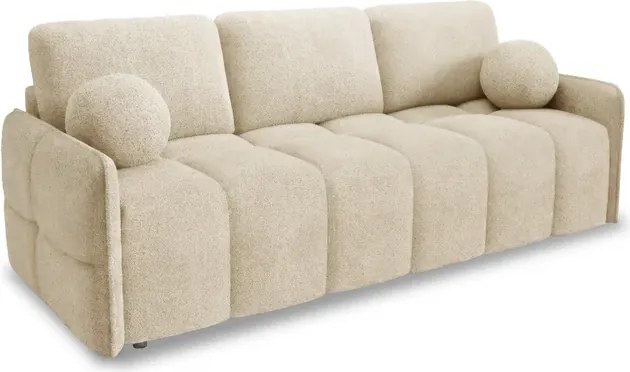 Sofa PURE Rozkładana Dwuosobowa Beżowa Boucle Japandi