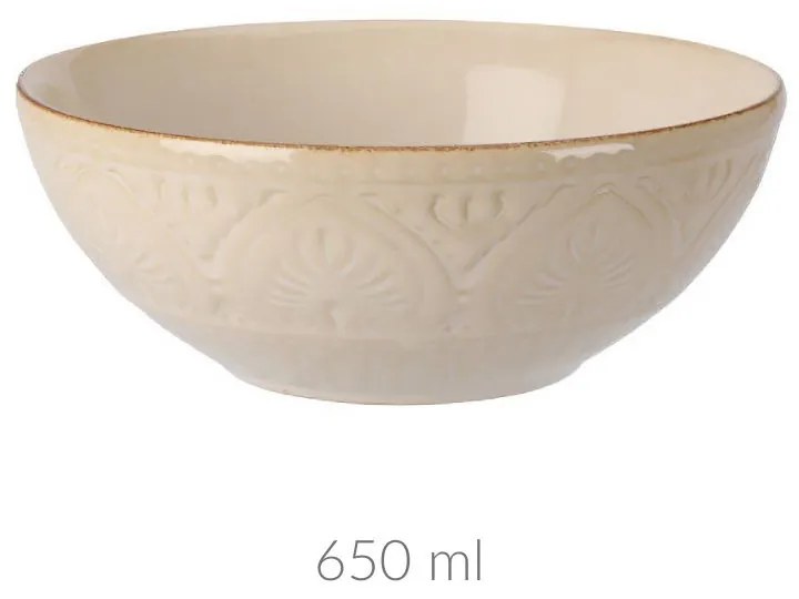 Ceramiczna miseczka ze żłobionym wzorem, 650 ml
