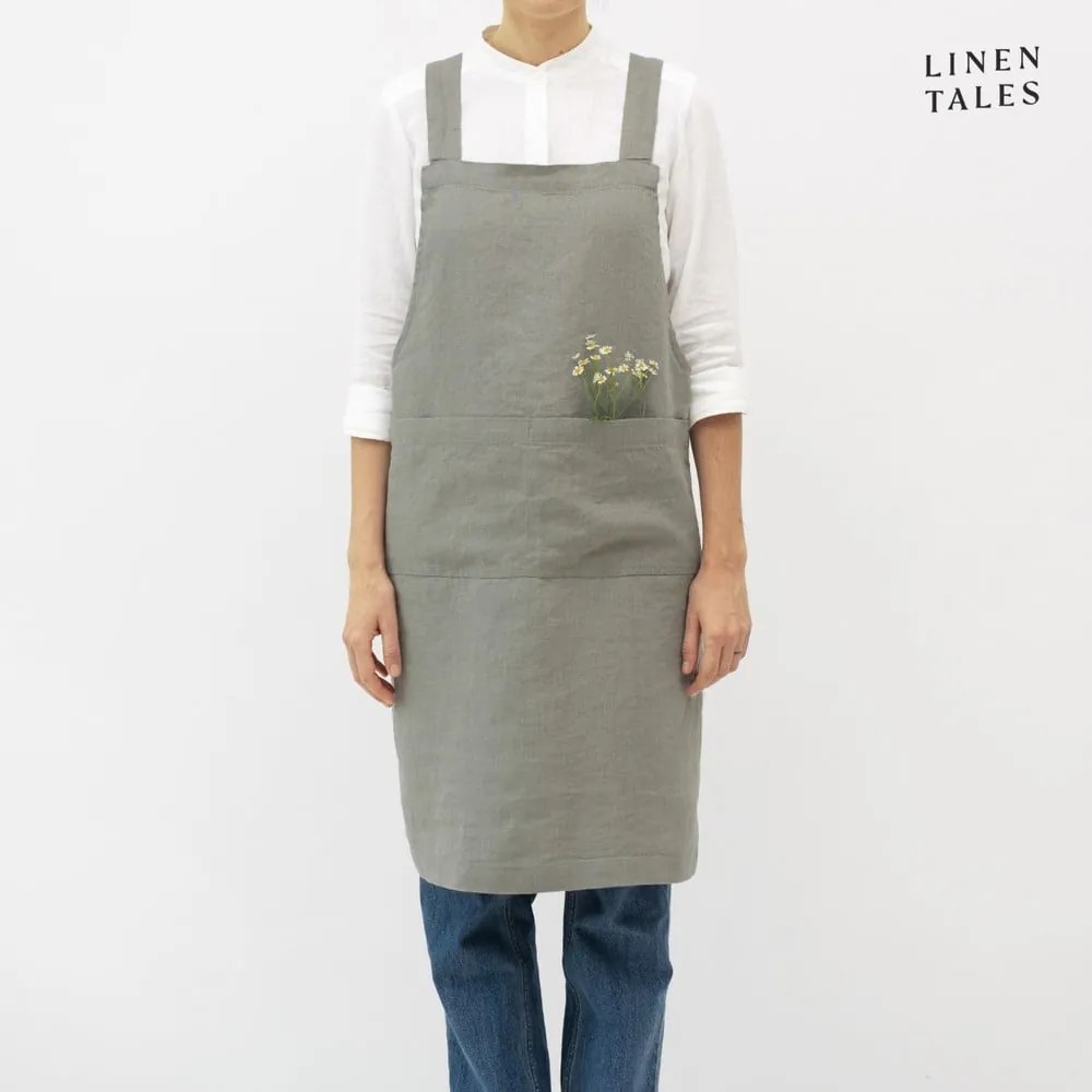 Lniany fartuch Khaki – Linen Tales