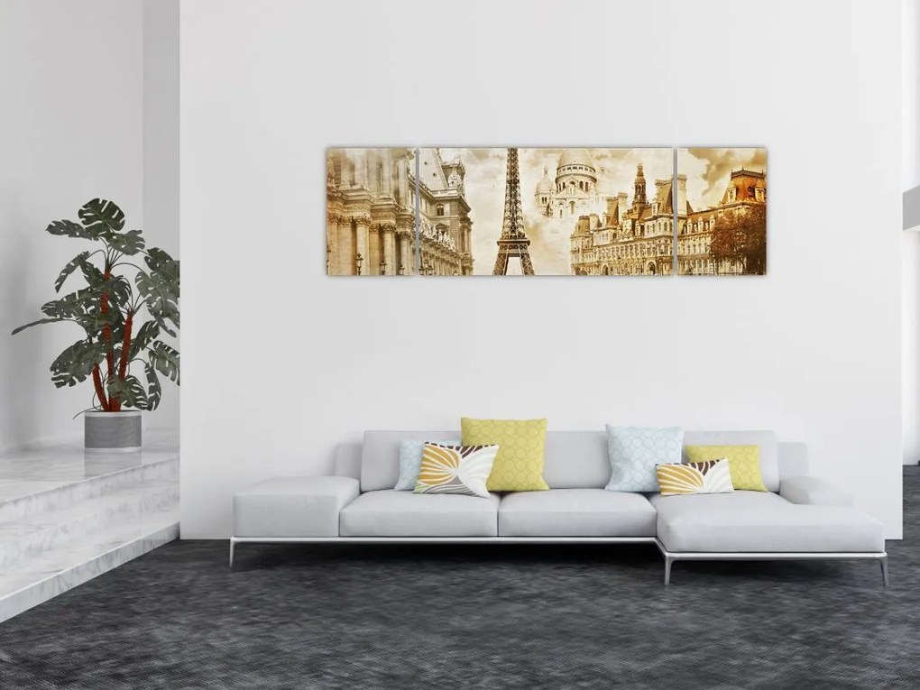 Obraz - Zabytki Paryża (170x50 cm)