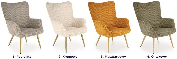 Popielaty tapicerowany fotel uszak K2-S08