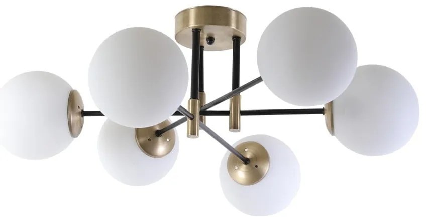 Lampa sufitowa w biało-złotym kolorze ze szklanym kloszem ø 15 cm Dolunay – Opviq lights