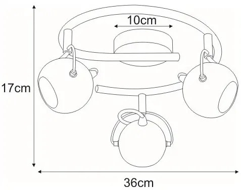 Biała lampa reflektorowa na okrągłym ramieniu - 3X S983 W8-F95