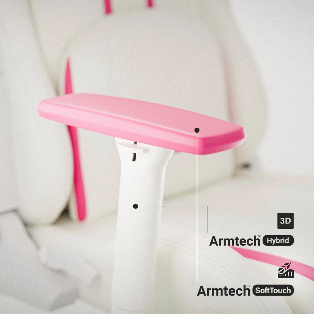 Fotel Gamingowy Diablo X-RAY 2.0 Small Size, biało-różowy