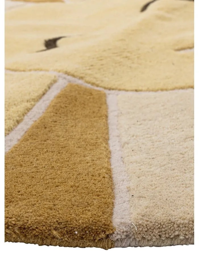 Beżowo-bursztynowy wełniany dywan dziecięcy ø110 cm Sun – Bloomingville Mini