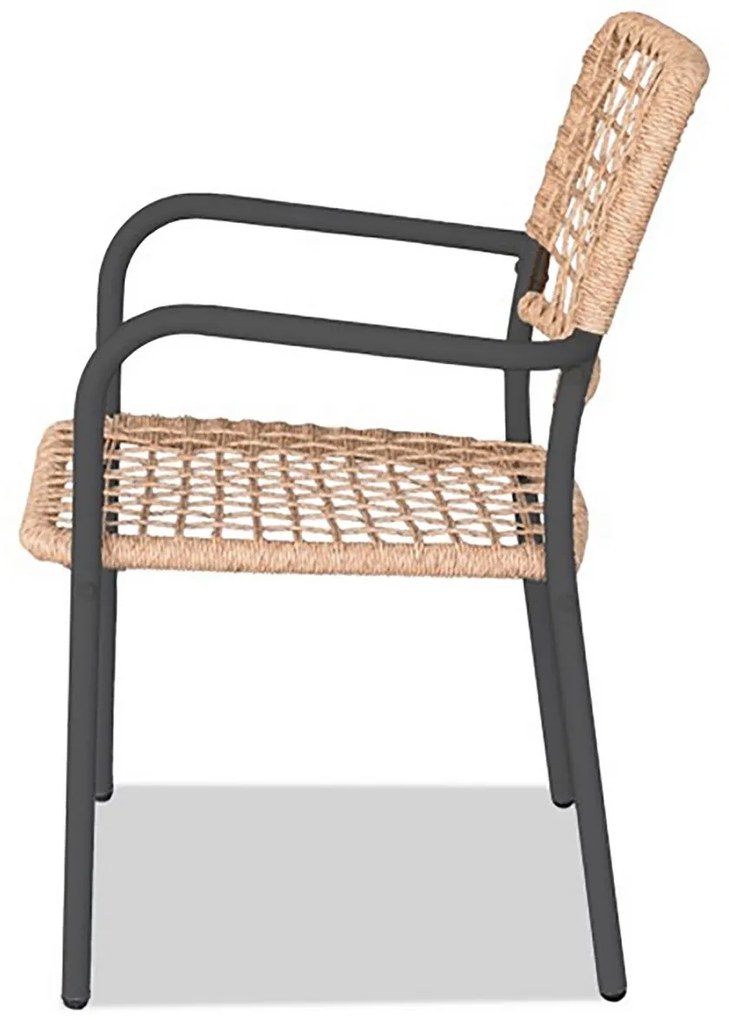 Autronic Zestaw balkonowy 1+2, metal, polirattan, naturalny, AZ-L1103 NAT