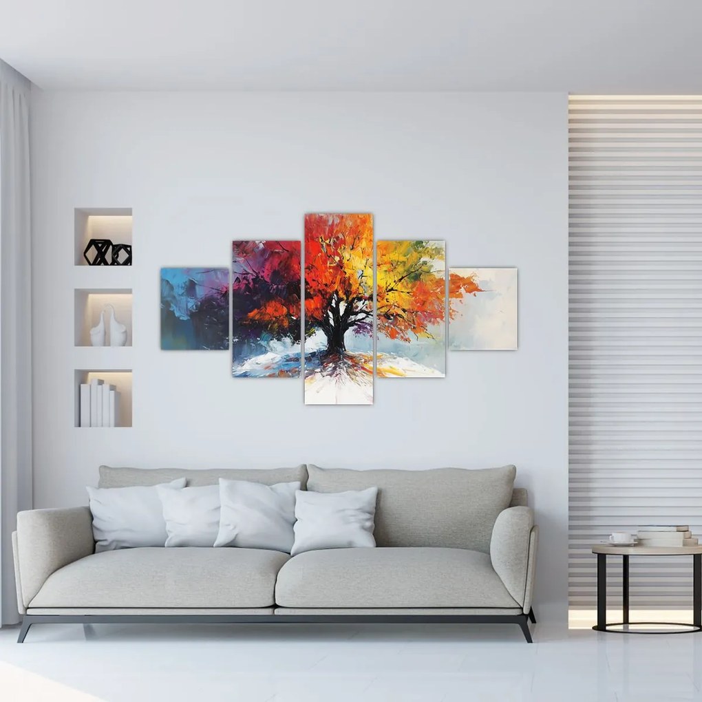 Obraz - Kolorowe drzewo (125x70 cm)