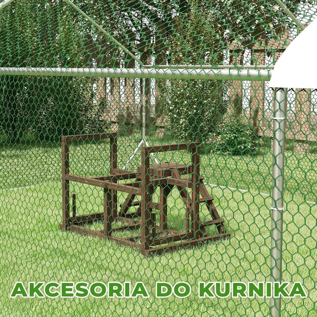 Stojak PawHut dla kur, siedzenia, rampy, huśtawki, dla 2-3 kur, Drewno, Brąz