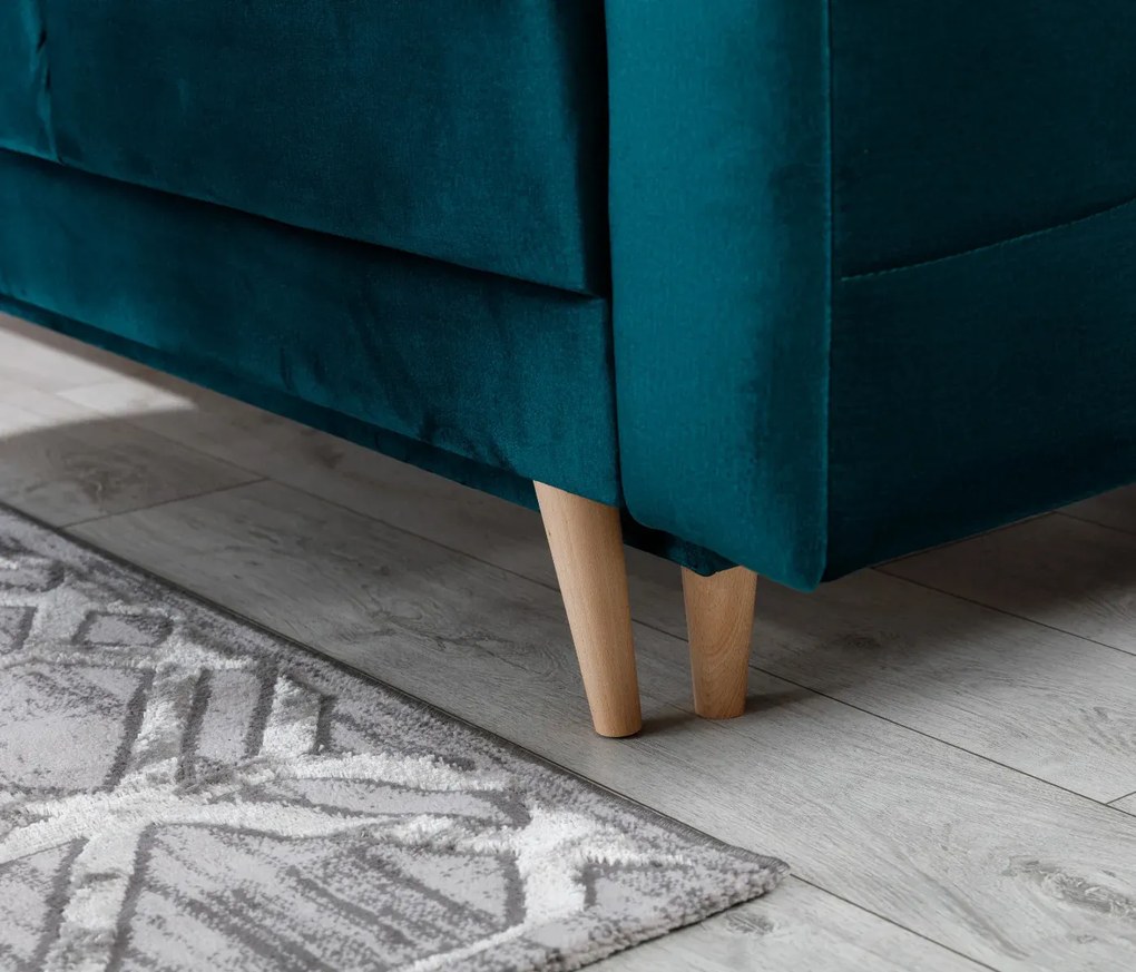 Sofa rozkładana z funkcją spania ASGARD VELVET zielona ELTAP