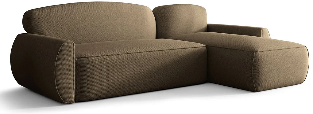 Brązowy narożnik rozkładany z funkcją spania P0-C41