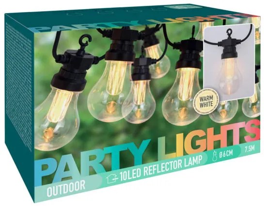 Girlanda ogrodowa zewnętrzna, 10 LED, 7,5 m