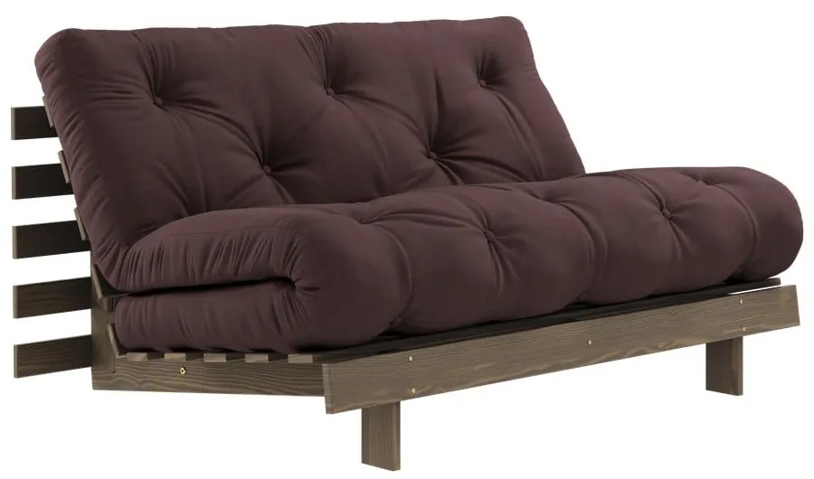 Ciemnobrązowa rozkładana sofa 140 cm Roots – Karup Design