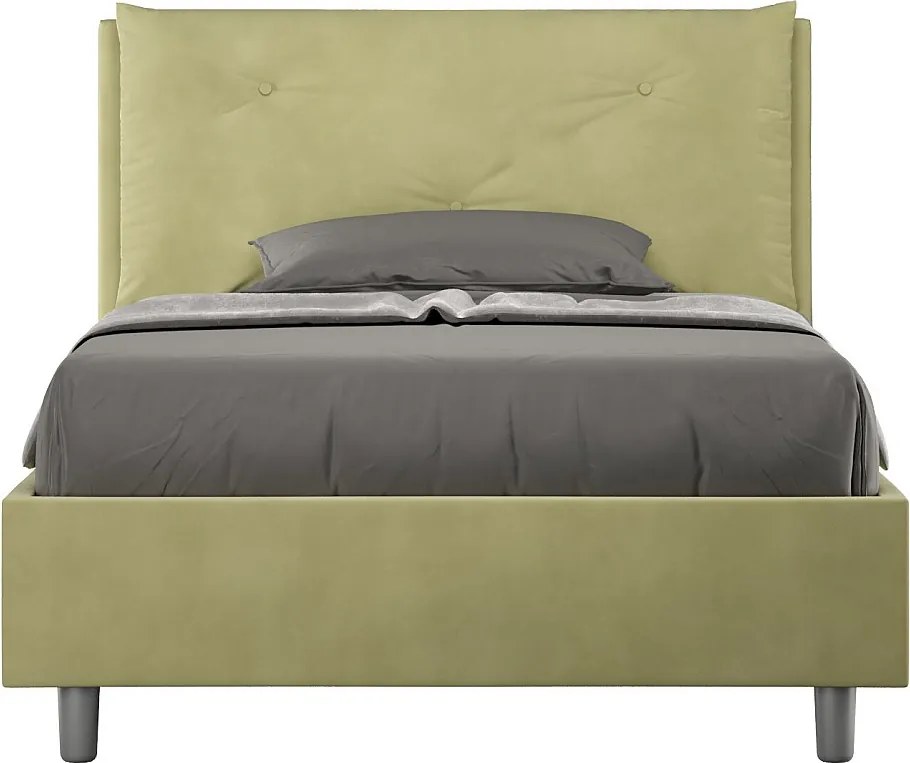 Łóżko bez stelaża tapicerowane 120x190 microfibra zielony Appia Large