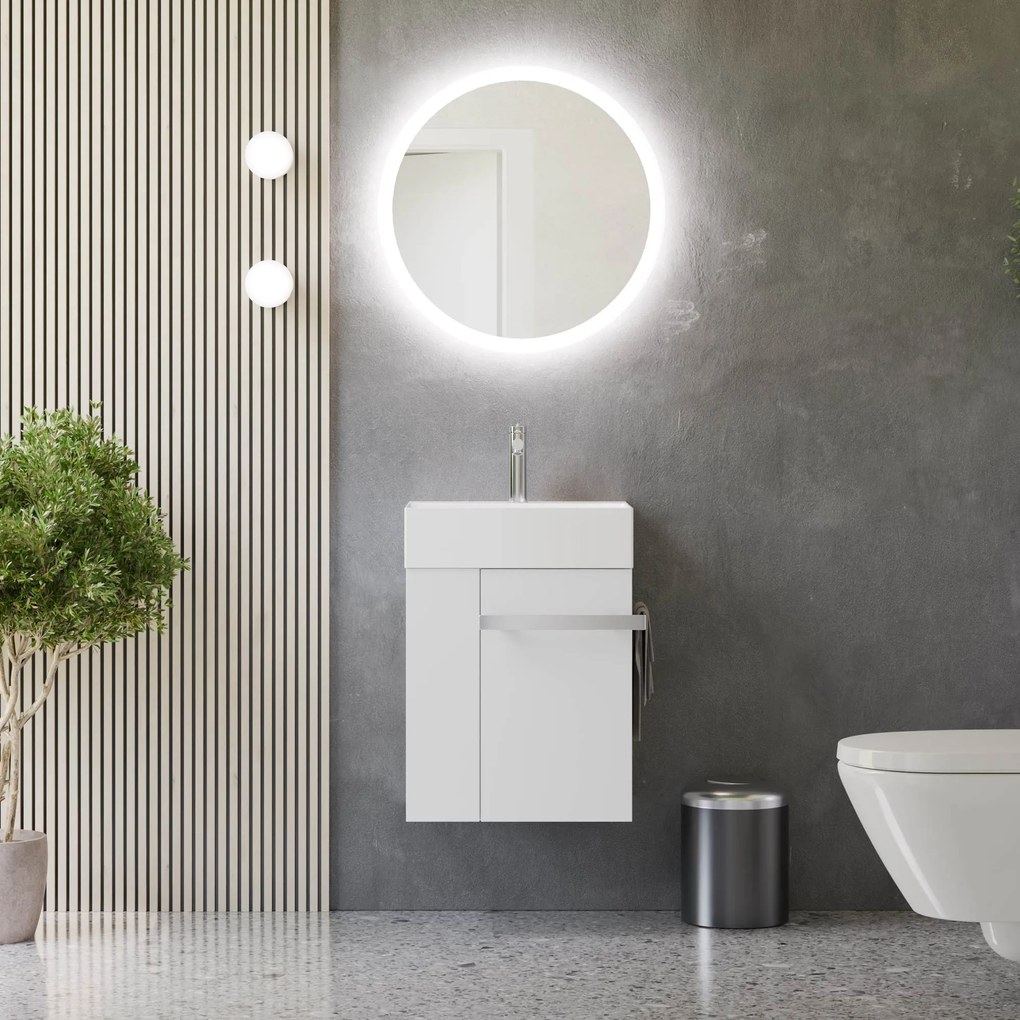 Gäste-WC Badmöbel-Set COMPACT 45 cm mit Waschbecken
