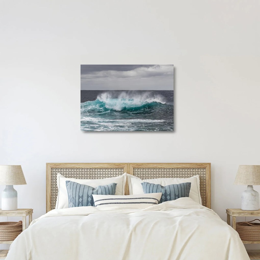 Obraz na szkle - Fale w oceanie (70x50 cm)