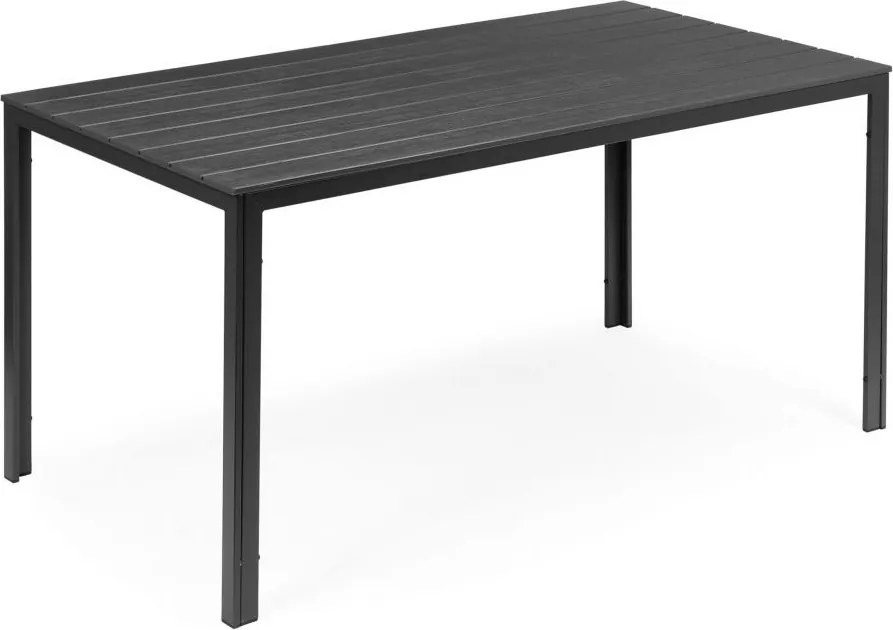 Stół ogrodowy polywood dla 6 osób Sorelia 156x78 cm, szary