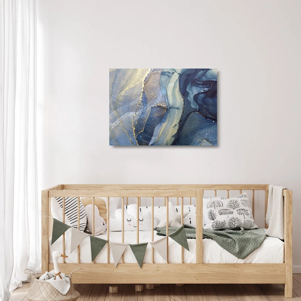 Obraz na szkle - Abstrakcja z użyciem tuszu alkoholowego (70x50 cm)