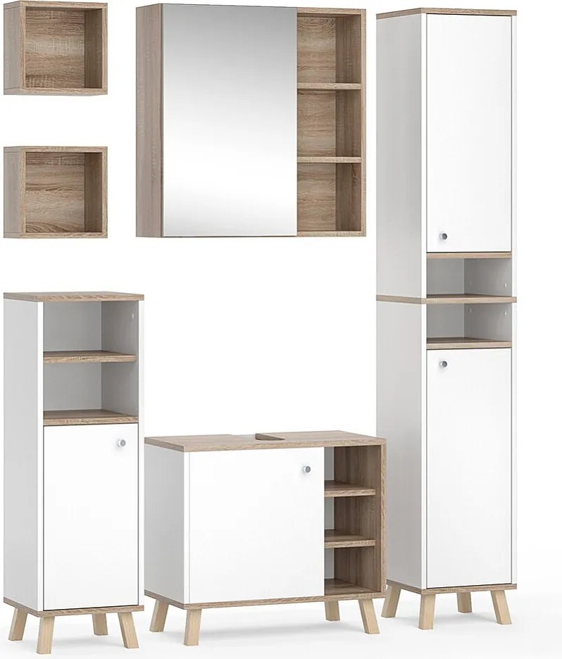 Zestaw mebli łazienkowych biały 62x32x54 senyo