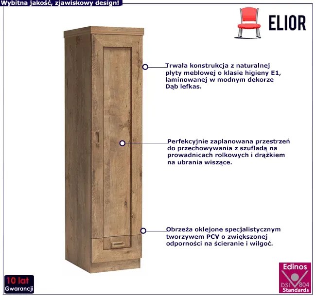 Szafa jednodrzwiowa dąb lefkas - Lorines 10X