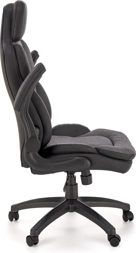 Szaro-czarny fotel gabinetowy Valerio Halmar