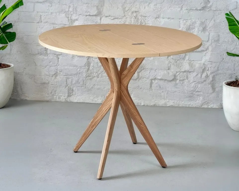 Stół półokrągły CUTTI 90x90 rozkładany dąb RAGABA
