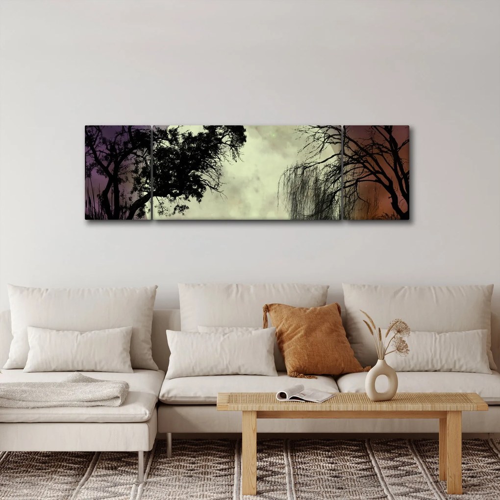 Obraz - Księżyc w pełni nad powierzchnią (170x50 cm)