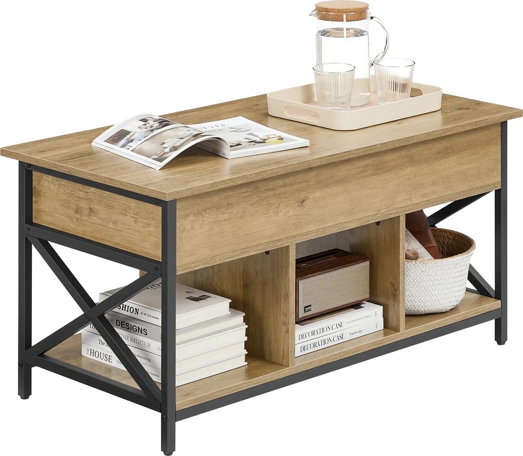 Stolik kawowy, Ława, podnoszony blat, schowki - artisan -LCT202B88V1