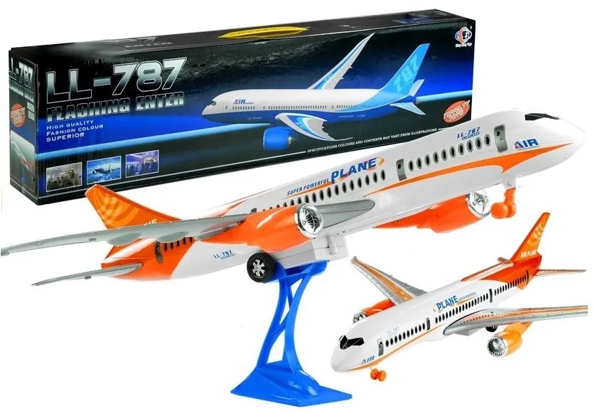 Samolot pasażerski biały friction podstawka 65 cm
