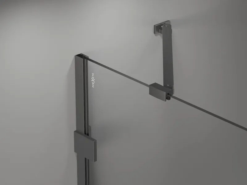Mexen Lunar-B drzwi prysznicowe uchylne lewe 140 cm, transparent, gun metal - 832S-140-050-95-00-L